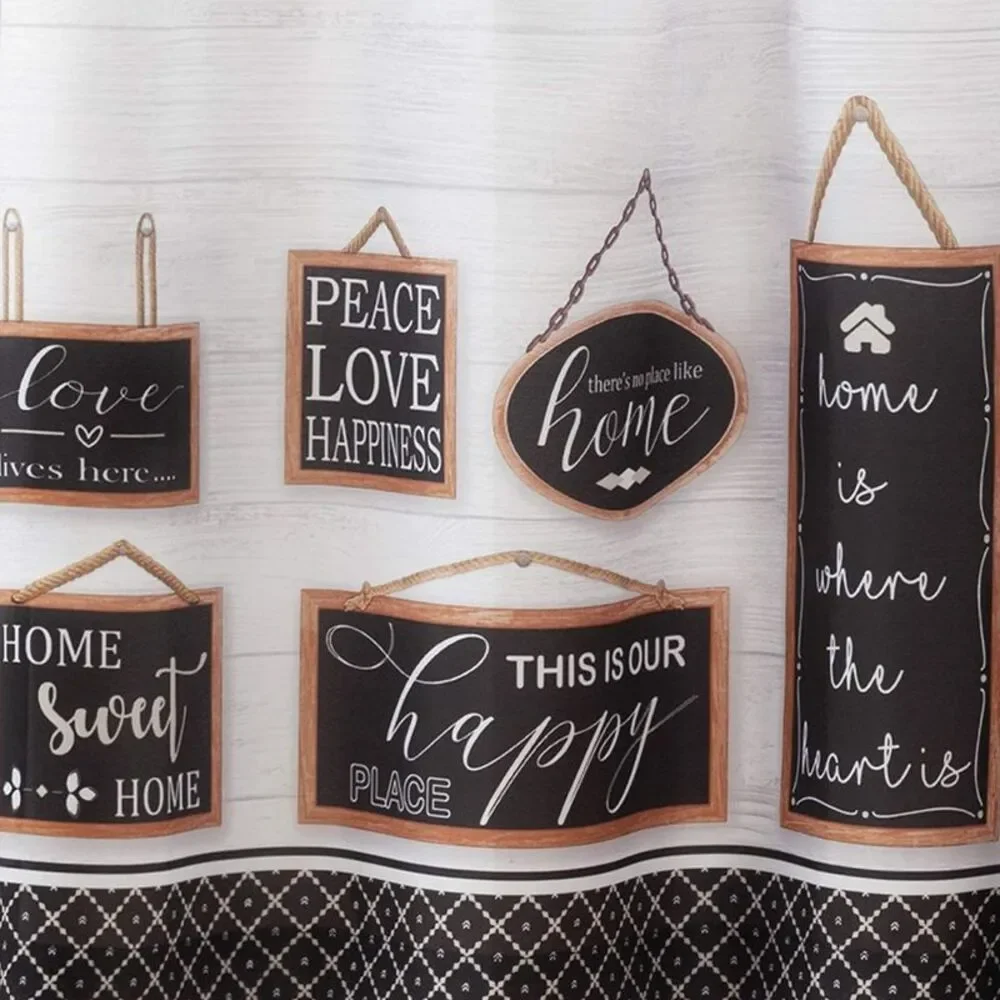 Achim Home Modern Window Curtains: 1726 Black: 58'' x 24'' Rectangle